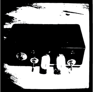 Prototype 1/2 watt portable amplifier designed to amplify submerged hydrophones and drive the transducer attached to the apex of the hydrograph mast to activate the tension-spring.